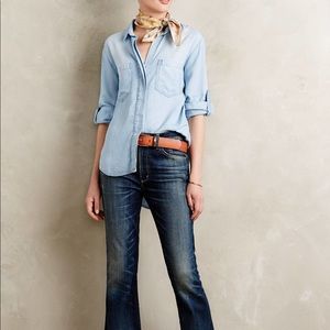 A n t h r o p o l o g i e • Holding Horses denim chambray button down